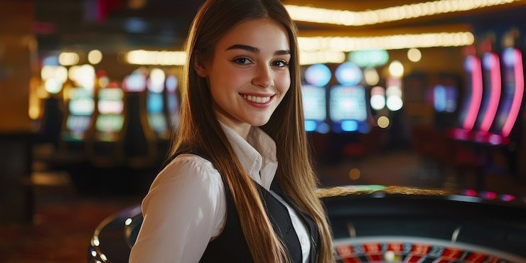 Pengguna menikmati permainan live casino streaming dengan dealer profesional
